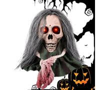 Halloween Skull - Sound Activated Animated Prop with Glowing Eyes