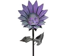 Halloween Skull Sunflower, Fusion De Beauté Étrange, 1 Pièce, Décoration De Floraison Gothique Gothique Imprimée En 3D, Figurine Botanique Noire, Artisanat Distinctif, Pour Le Chemin De L'extérieur De