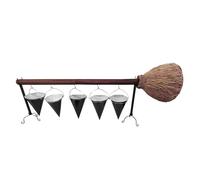 Halloween Snack Rack - Stand de nourriture à balais de sorcière | Porte-apéritif en résine | 14,96 pouces Halloweens Service Tray | Halloween Candy Bowl & Dip Rack | Affichage créatif de nourriture de
