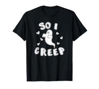 Halloween So I Creep Yeah Ghost Hearts Rétro Spooky T-Shirt