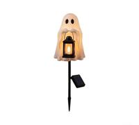 Halloween Solar Garden Light 40cm Resin Weatherproof | Solar Powered Easy Installation Auto Sensor for Day-Night Lighting White Festive Graphics