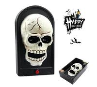Halloween Sonnette de Porte Décorations, Sonnette Lumineuse de Maison Hantée avec Sons Effrayants, Sonnette à Motif de Squelette et de Fantôme pour Trick Or Treat Halloween Party Décorations (A)
