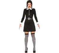 Costume d'écolière sombre d'Halloween pour femme, taille:S