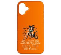 Halloween Sorcière drôle Fly with The Big Girls Pin Up Satire Coque pour iPhone 16 Plus