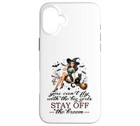 Halloween Sorcière drôle Fly with The Big Girls Pin Up Satire Coque pour iPhone 16 Plus