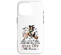 Halloween Sorcière drôle Fly with The Big Girls Pin Up Satire Coque pour iPhone 16 Pro