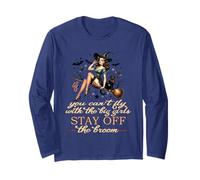 Halloween Sorcière drôle Fly with The Big Girls Pin Up Satire Manche Longue