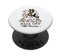 Halloween Sorcière drôle Fly with The Big Girls Pin Up Satire PopSockets PopGrip Adhésif