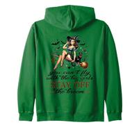 Halloween Sorcière drôle Fly with The Big Girls Pin Up Satire Sweat à Capuche