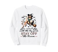 Halloween Sorcière drôle Fly with The Big Girls Pin Up Satire Sweatshirt