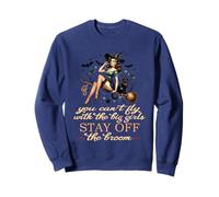 Halloween Sorcière drôle Fly with The Big Girls Pin Up Satire Sweatshirt