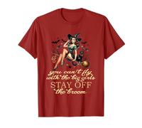 Halloween Sorcière drôle Fly with The Big Girls Pin Up Satire T-Shirt