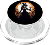 Halloween sorcière Lune Boire du vin PopSockets PopGrip pour MagSafe