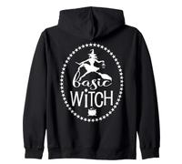 Halloween Sorcière sur Balai avec étoile Cercle Cool rétro Sweat à Capuche