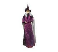 Halloween Sound Witch Decorations, sorcière Suspendue fantôme Suspendu, Accessoires de sorcières effrayants, Yeux Sound activés, Ornement réaliste, idéal pour Le Mur du Jardin d'entrée