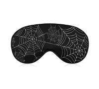 Halloween Spider Black Spiderweb Pattern Sleep Mask Eye Eyepatch Eyeshade with Elastic Strap Cover Sleeping for Men Women Kids