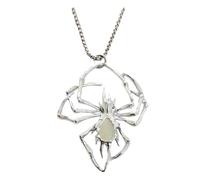Halloween Spider Pendant Necklace Luminous Glow in Dark Hip Hop Street Style Zinc Alloy Unisex Jewelry(Green)