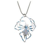 Halloween Spider Pendant Necklace Luminous Glow in Dark Hip Hop Street Style Zinc Alloy Unisex Jewelry(Blue)