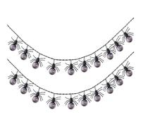 Halloween Spider String Lights - 20 LED Purple Lights | Battery Operated | 118.11 Inch Length (250g Weight), 20 Purple Spider Bulbs, 3 AA Battery Powered Outdoor Hanging Decor for Yard & Porch