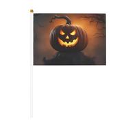 Halloween Spirit Citrouille 1 Lot de 6 et 10 drapeaux à la main, bannières sur bâton, petits drapeaux pour défilés, fête, bar, anniversaire