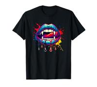 Halloween Splash Art Lèvres Vampire Crocs T-Shirt