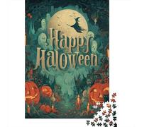 Halloween Spooky Night Scene Puzzle 1000 Pièces Educa Jouet en Bois Divertissement Créatif Décoration Intérieure Jeu Éducatif Challenge Toy Adultes Et Enfants À Partir De 14 Ans 38x26cm/1000pcs