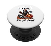 Halloween Spooky Witch Retro Pin Up Girl entre pour un sort PopSockets PopGrip Adhésif