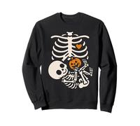 Halloween Squelette Bébé avec Citrouille Mignon Enceinte Maman Sweatshirt