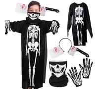 Halloween Squelette Costume 120cm, Squelette Costume Enfants, Halloween Enfants Costume, Zombie effrayant Halloween Carnaval Costume pour la fête de Noël Robe Cosplay Party et Fêtes Décoration
