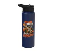 Halloween Squelette Dead Tired Still Fabulous Women Halloween Stainless Steel Insulated Water Bottle