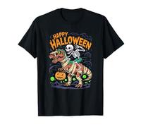 Halloween Squelette équitation Momie T Rex Dinosaure Effrayant Art T-Shirt