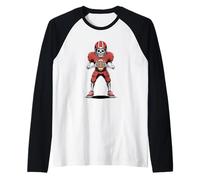 Halloween Squelette Football Américain Footballeur Manche Raglan