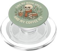 Halloween Squelette Lecture Livres Rat de bibliothèque Café PopSockets PopGrip pour MagSafe