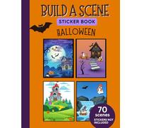 Halloween Sticker Scene Book for Kids - Non Reusable Halloween Backgrounds - 70 Spooky Cute Scenes - Creative Screen-Free Activity Book - Perfect Halloween Party Favor or Gift - Stickers Not Included