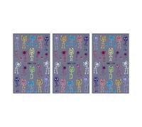 Halloween Stickers 3Pcs Matte Textured Skeletons Cartoon Embossed Art Easy Apply Party Decorations Party Nail Art Supplies For Women