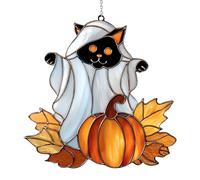 Halloween Sun Catcher, Window Ghost Cat, Acrylic Pendant Ornament, Funny Decorative Accent, Cute Wall Craft, Perfect for Bedroom Walls, Garden Doorways and Balcony Decorations