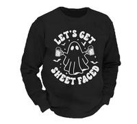 Halloween Sweat Capuche Cool Hommes Face Feuille Grande Taille Pulls À De Mode Vacances Logo Imprimer Vêtements Hauts Hip Hop Sweat-Shirts Surdimensionnés Pull Rouge V(Le Noir,XXL)