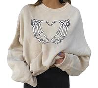 Halloween Sweat Pull Femme Chic Et Elegant, Imprimé Col Ras du Cou Décontracté Tendance Manches Longues Chauve-Souris Gothique Oversize Coupe Ample Automne/Hiver Citrouille Sweatshirts Indoor Outdoor