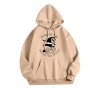 Halloween Sweat Shirt Sweat-Shirts Graphiques Word pour Femmes Sweat-Shirt Humour Pull-Over Chemise imprimée Douce Jupe Tricote Hiver Longue(Kaki,XL)