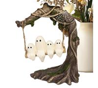 Halloween Swing Ghost Decor - Figurine Spooky Ghost à collectionner pour une utilisation intérieure et extérieure - Décoration de fête effrayante pour bureau, chambre à coucher, bibliothèque, plateau