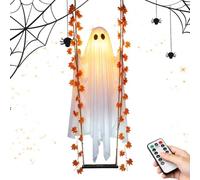 Halloween Swinging Ghost Outdoor Decor Spooky Maple Leaf Ornaments
