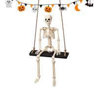 Halloween Swinging Skeleton Spooky Ornament Halloween Yard Hanging Decor