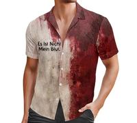 Halloween T-Shirts Solides pour Hommes Chemises élégantes et Les fêtes en Plein air. Coupe ajustée. Design imprimé. Parfait être Toute avec Poches Pack(Rouge3,M)