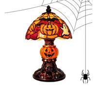 Halloween Table Lamp - USB Powered Gothic Light, Pumpkin Resin Light