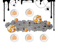 Halloween Table Runner Decor - Scure de Mantel en Dentelle Noire d'araignée, Serviette de pièce maîtresse Gothique | Décoration du dîner de fête dufestival, Affichage de Mariage dubar de Restaurant