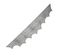Halloween Table Runner, Spiderweb Black Lace Mantel Scarf, Shape-Retaining Polyester, Elegant Gothic Inspired Fireplace Cover, Table Centerpiece for Restaurants, Dinner Parties, 17.72x72.05 inches