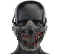 Halloween Tactique Pliable Maille Crâne Masque, Demi-Visage Crâne Horreur Masque Mascarade Cosplay, WG01, 15.5 x 13.5 x 8.5 cm