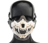 Halloween Tactique Pliable Maille Crâne Masque, Demi-Visage Crâne Horreur Masque Mascarade Cosplay, WG02, 15.5 x 13.5 x 8.5 cm