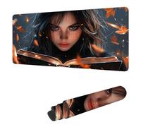 Halloween Tapis de Souris XXL 1600 x 800 mm Grand Tapis de Souris Gamer Sorcière sous Main Bureau Bords Cousus Imperméable, pour PC, Ordinateur Portable Améliore la Précision et la Vitesse H-4392