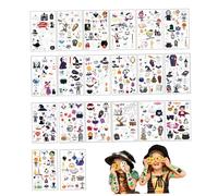 Halloween Tattoos Autocollant 20pcs / Set Glow in the Dark Halloween Tattoos for Kids Spooky Ghosts Skeletons Pumpkins Tattoos décor temporaire pour les faveurs de fête d'Halloween